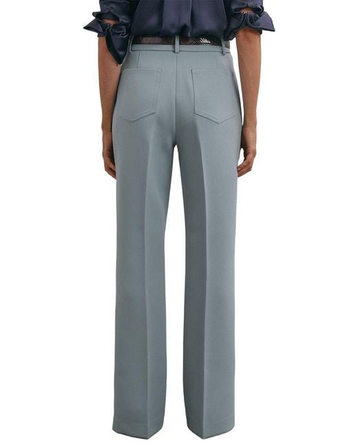 Reiss Blue Priya Twill Patch Pocket Flared Trouser