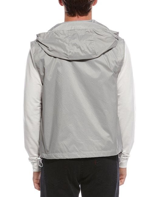 Thom Browne Gray Ultralight Ripstop 4-Bar Hooded Vest for men