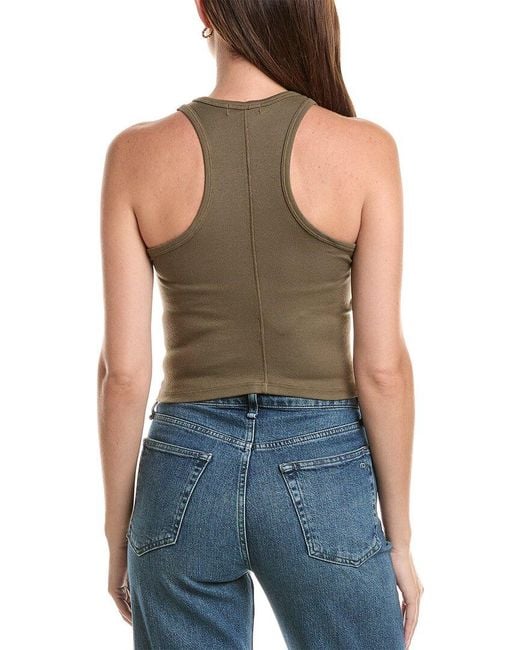 Michael Stars Green Pina Racer Front Crop Top