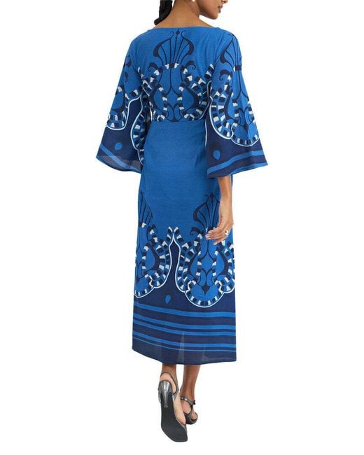 AMINA GLAM Blue Midi Dress