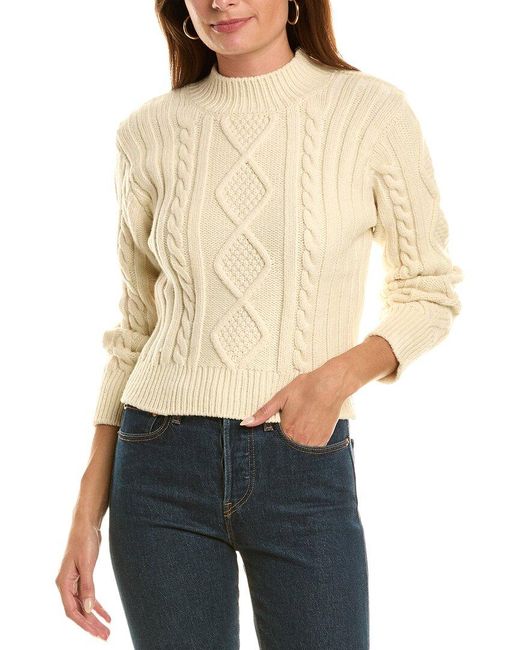 Sandro Natural Zip Shoulder Mock Wool-blend Sweater