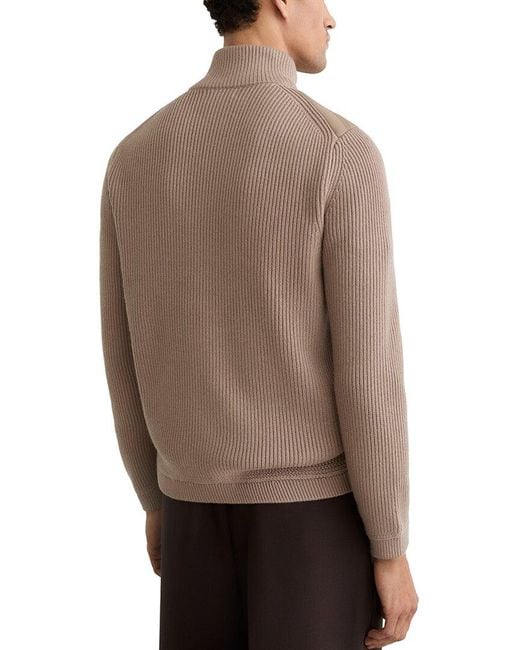 Reiss Brown Townsend Zip Through F Sweater for men