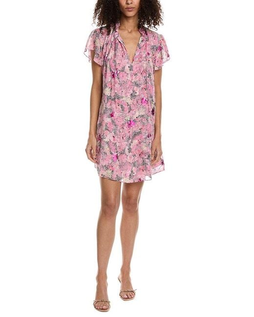 The Kooples Red Foil Detail Mini Dress