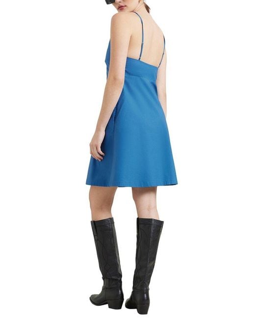 MODERN CITIZEN Blue Talia V-neck Cami Mini Dress