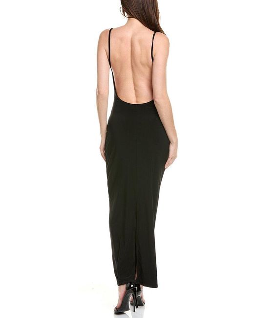 Bebe Black Square Neck Low Back Maxi Dress