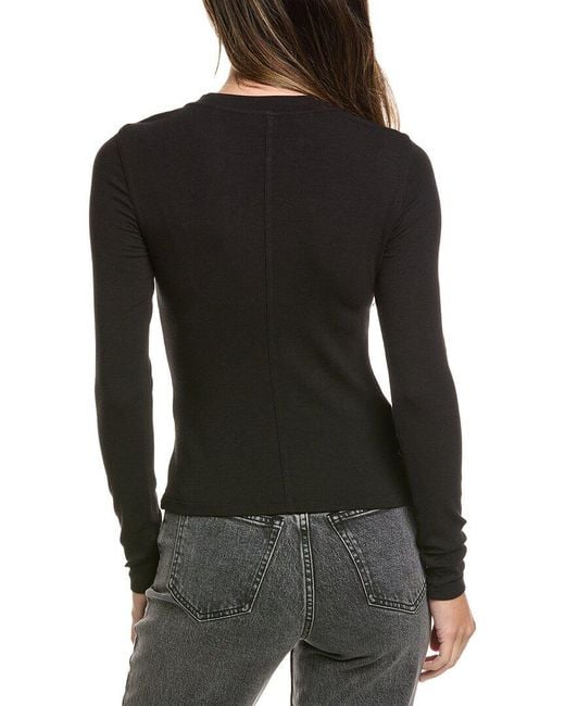 FRAME Black The Rib Crewneck Sweater
