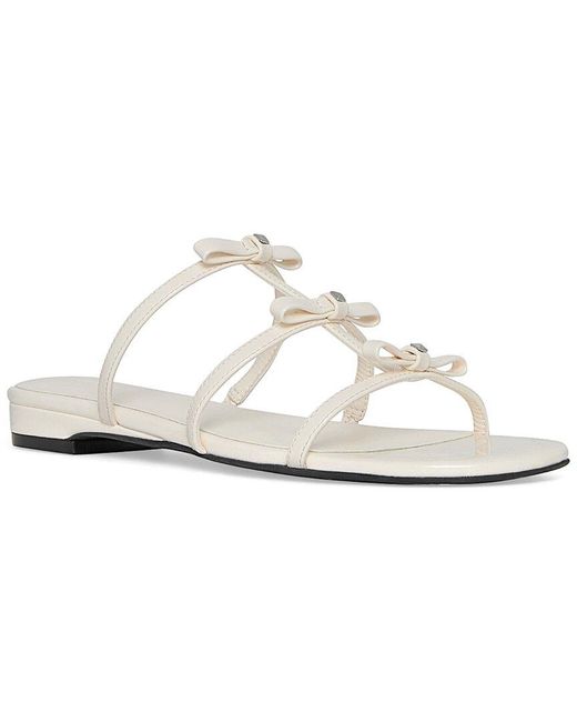 Rebecca Minkoff White Bow Flat Sandal