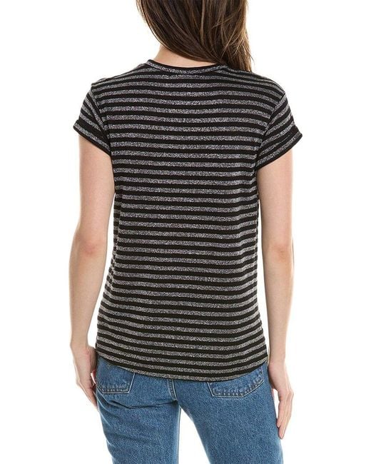 AllSaints Black Anna Stripe T-shirt
