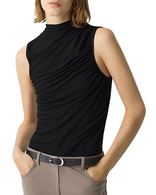 Theory Black Subtle Drape Top