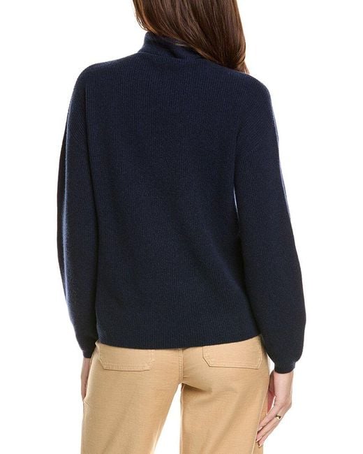 Kier + J Blue Kier + J Ribbed Turtleneck Wool & Cashmere-Blend Sweater