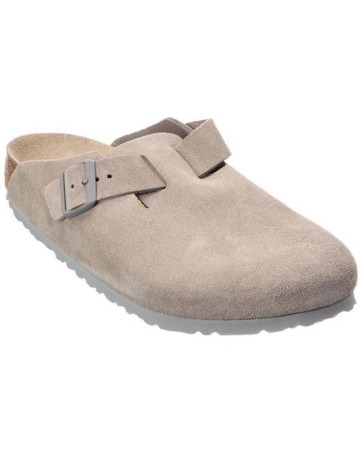 Birkenstock Boston Bs Suede Clog in Grey (Grey) for Men | Lyst UK