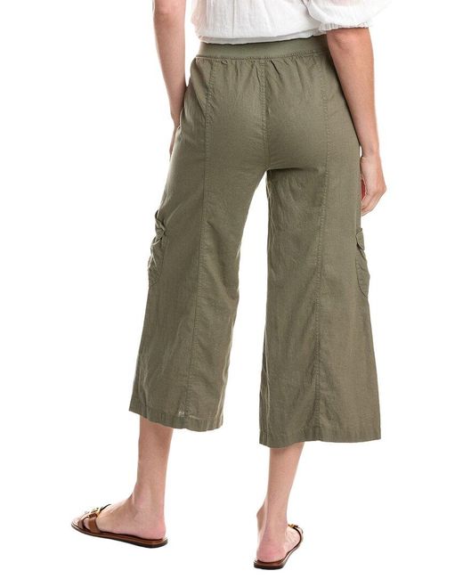 XCVI Green Linen-Blend Cargo Pant