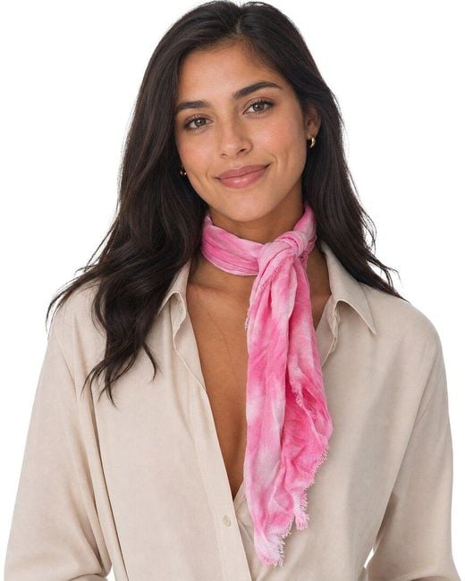 Blue Pacific Pink Tie-Dye Cashmere-Blend Neckerchief