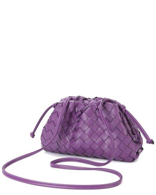 Tiffany & Fred Paris Purple Woven Metallic Leather Pouch