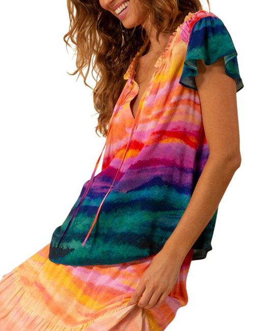 Hale Bob Orange Faith Blouse