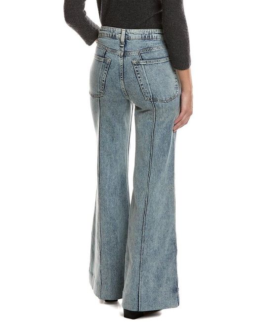 Rag & Bone Blue Skylar High-Rise Clementine Wide Leg Flare