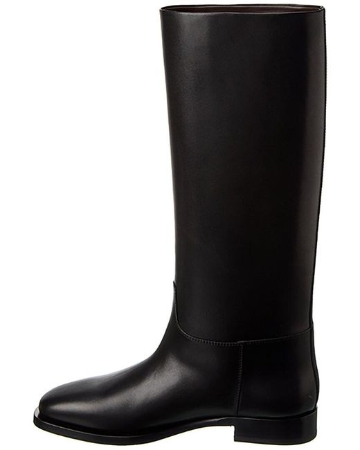 The Row Black Grunge Leather Riding Boot