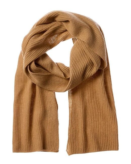 Hannah Rose Ribbed Cashmere Scarf in Brown Lyst Canada