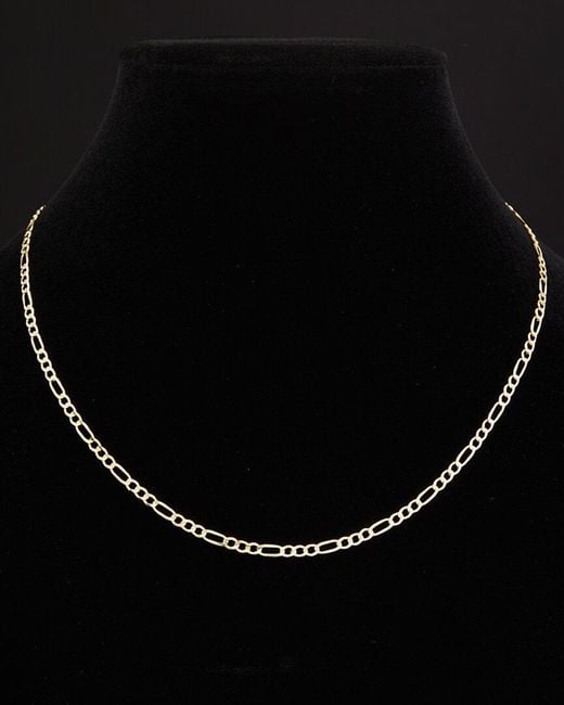 Italian Gold Black 14k Figaro Link Chain Necklace