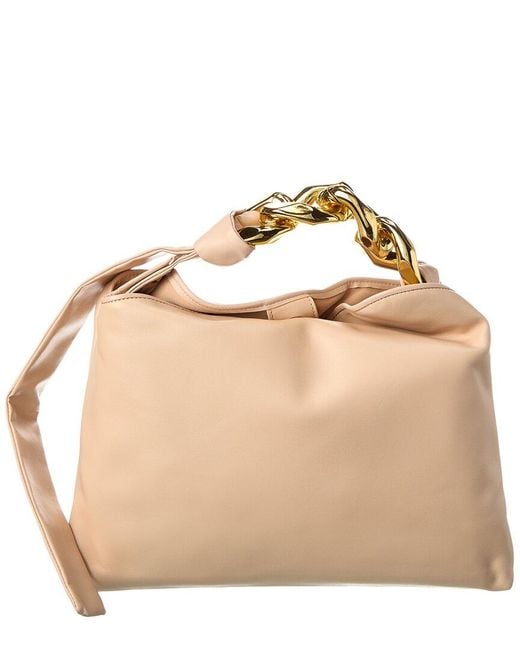 Tiffany & Fred Paris Natural Soft Leather Golden Buckle Leather Hobo Bag