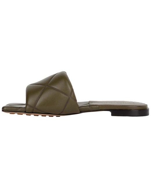 Bottega Veneta Brown Lambskin Rubber Lido Slide (Authentic Pre-Loved)
