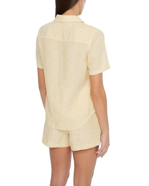 Onia Natural Air Linen-blend Short Sleeve Shirt