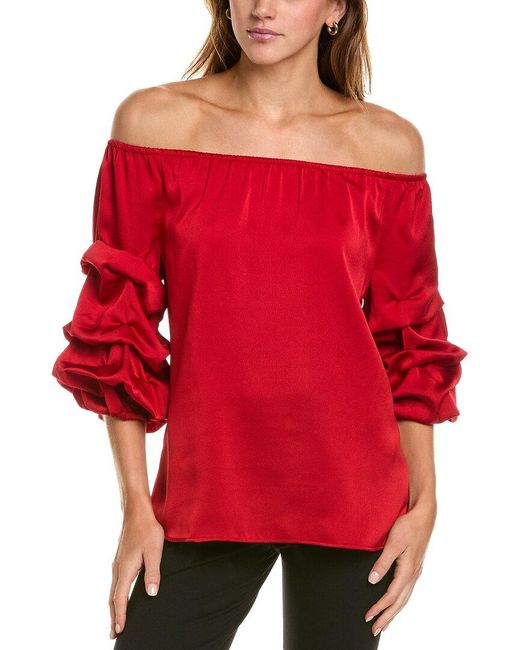 Vince Camuto Red Off-The-Shoulder Blouse