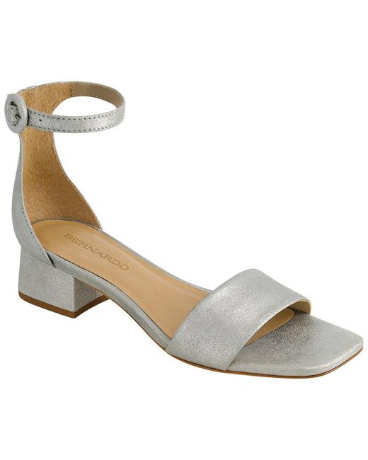 Bernardo Metallic Jalena Suede Low Heel Sandal