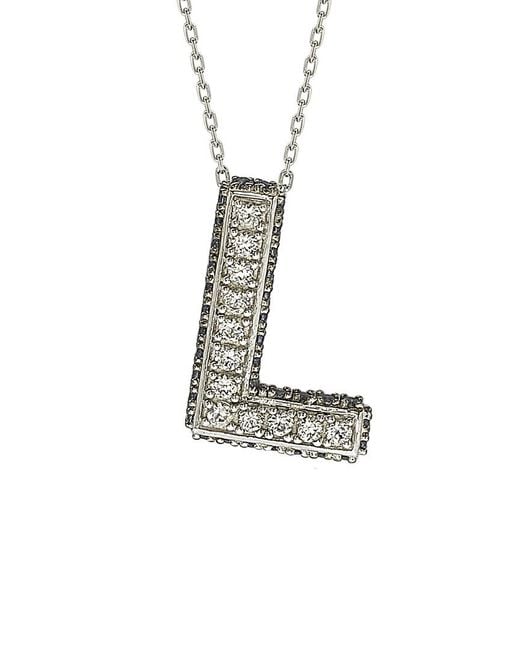 Suzy Levian White 0.77 Ct. Tw. Gemstone Initial Necklace (A-Z)