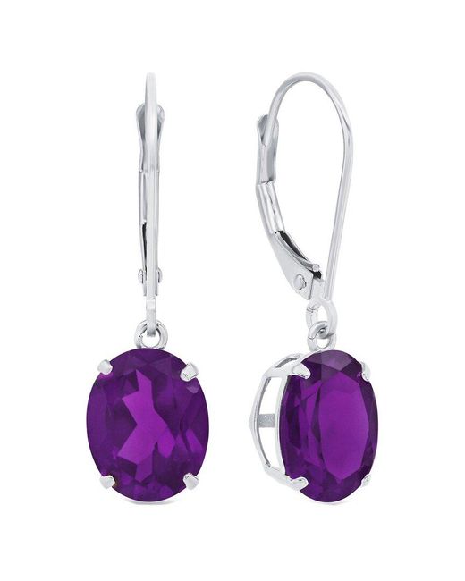 MAX + STONE Purple Max + Stone Silver 4.50 Ct. Tw. Amethyst Dangle Earrings