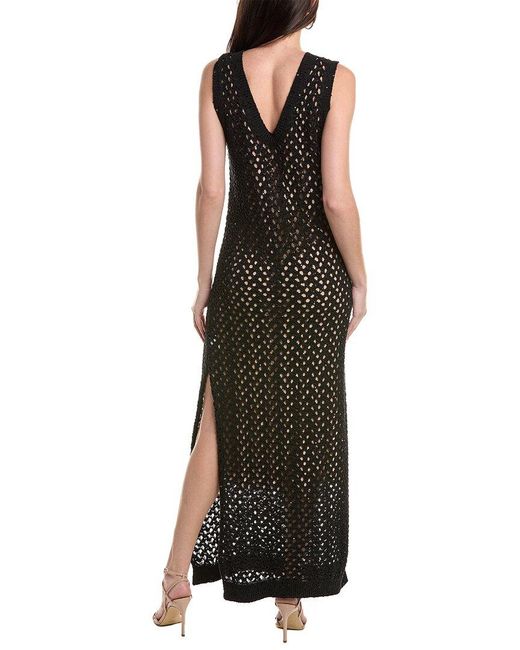 Brunello Cucinelli Black Linen & Silk-blend Maxi Dress