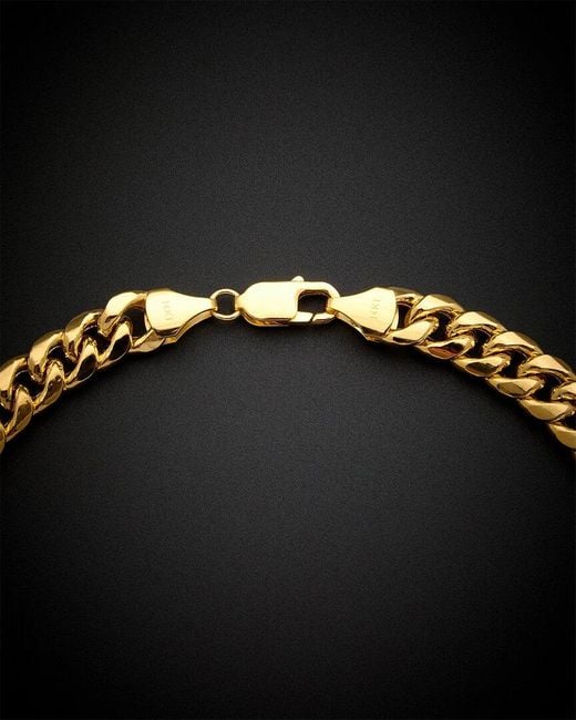 Italian Gold Black 14k Miami Cuban Necklace