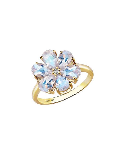 Kai Fine Jewelry Blue 14K 2.22 Ct. Tw. Diamond & Moonstone Cocktail Ring