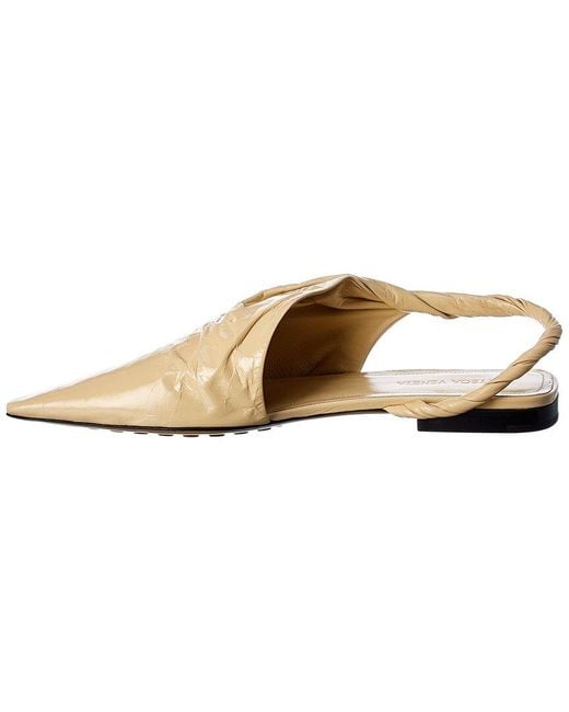 Bottega Veneta Natural Leather Slingback Flat