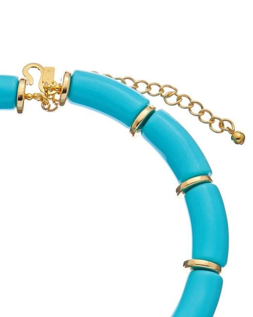 Kenneth Jay Lane Blue 22k Plated Collar Necklace