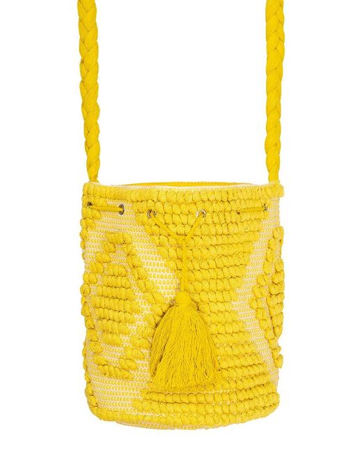 Guadalupe Yellow Mochila Bucket Bag