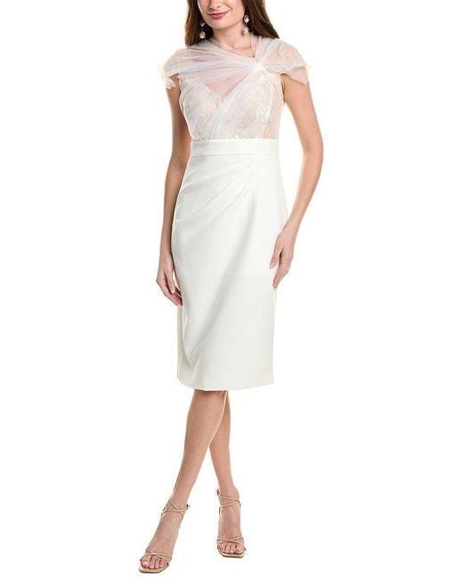 Jovani White Lace & Tulle Cocktail Dress