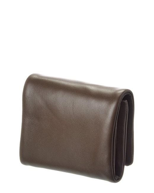 Saint Laurent Brown Calypso Compact Pillow Leather Wallet