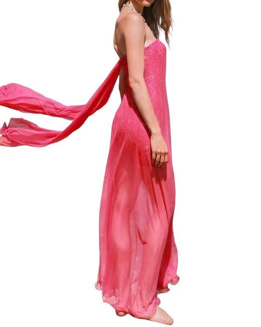 Linda Charm Pink Midi Dress
