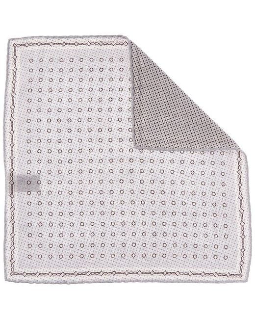 Brunello Cucinelli Gray Silk Pocket Square for men