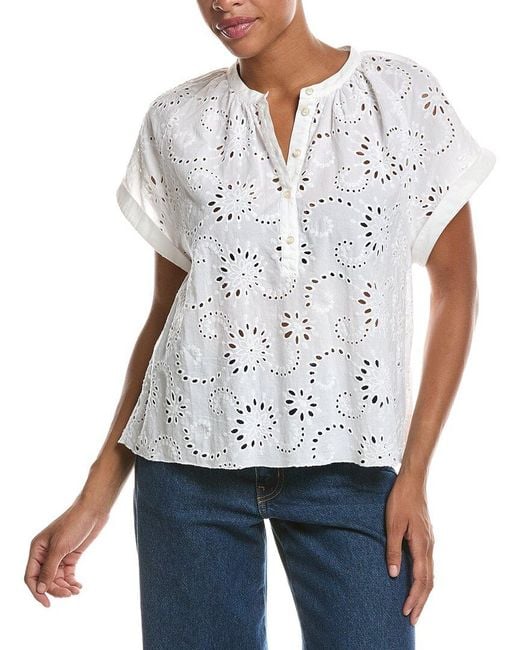 Officine Generale White Nolwenn Floral Top