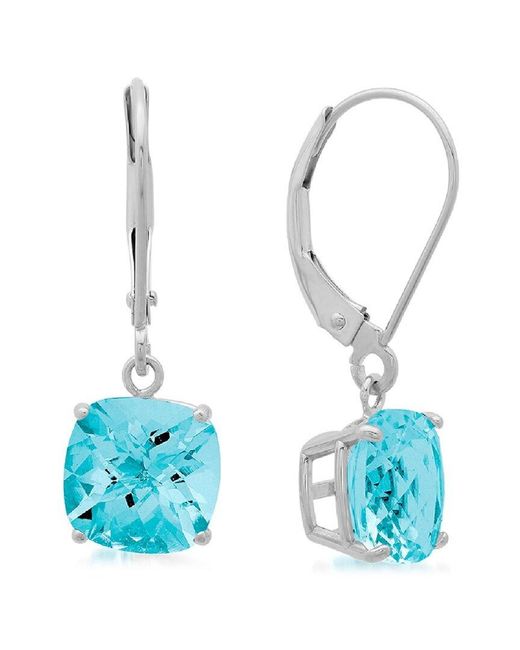MaxColor 10k 4.10 Ct. Tw. Blue Topaz Earrings