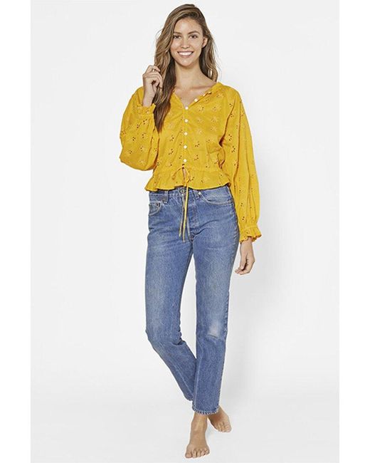 Outerknown Yellow Poet Blouse