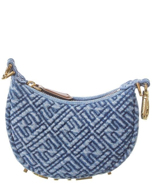 Fendi Blue Graphy Nano Denim Bag Charm
