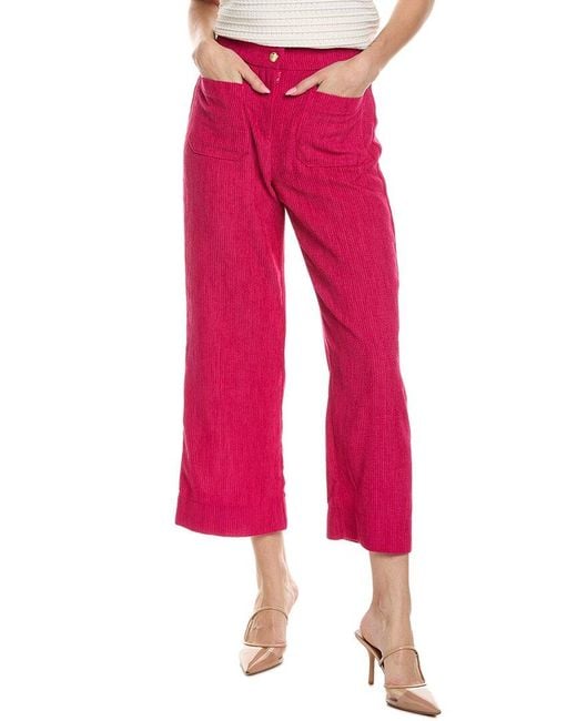 Joseph Ribkoff Pink Corduroy Wide Leg Pant