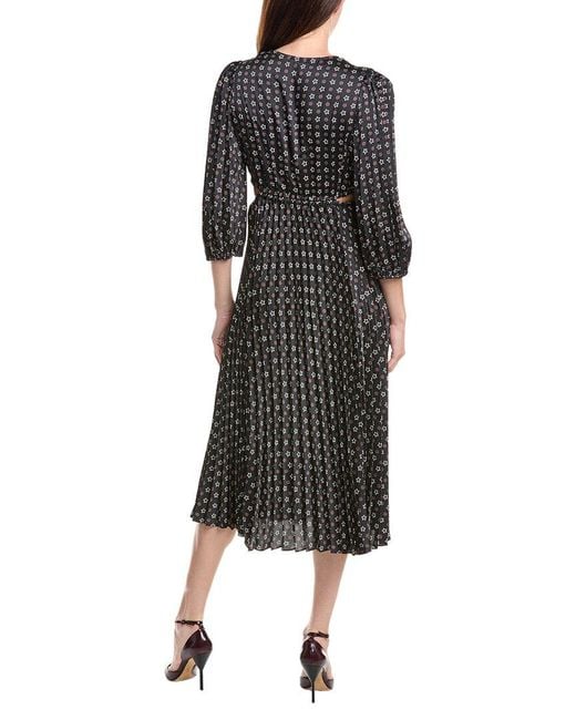 Sandro Black Pleated Midi Dress