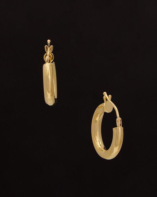 Italian Gold Black 18K Polished Hoops