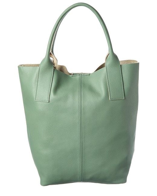 Italian Leather Green Tote