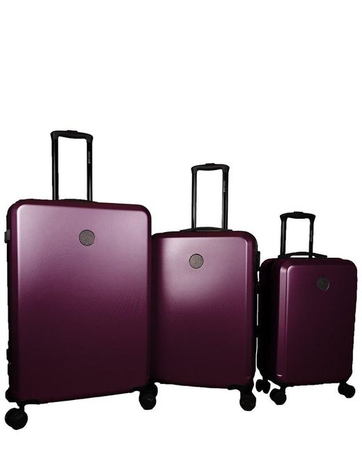 Roberto Cavalli Purple Classic Logo Promotional 3pc Luggage Set