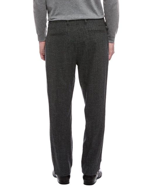 Rag & Bone Black Evan Wool & Linen-Blend Pleated Trouser for men